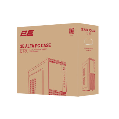 2E Корпус Alfa E130 без БЖ 2xUSB3.0, 1xUSB2.0, 1x80мм, VGA 320мм, ATX, чорний