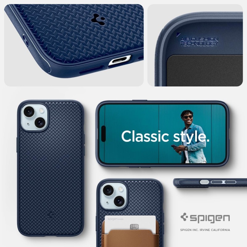 Spigen Чохол для Apple iPhone 15 Plus Mag Armor MagFit, Navy Blue