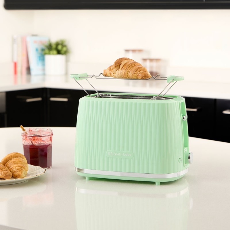 Russell Hobbs Тостер Eden 800Вт, пластик, підігрів, розморожування, фісташковий