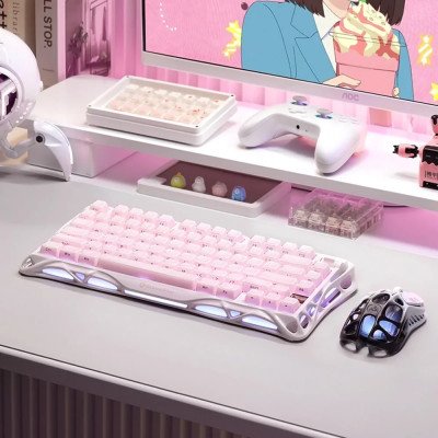 GravaStar Клавіатура механічна Mercury K1 80keys, GravaStar x Kailh Cheery Pink, EN/UKR, BT/WL/USB, Sakura Pink GravaStar Клавіатура механічна Mercury K1 80keys, GravaStar x Kailh Cheery Pink, EN/UKR, BT/WL/USB, Sakura Pink