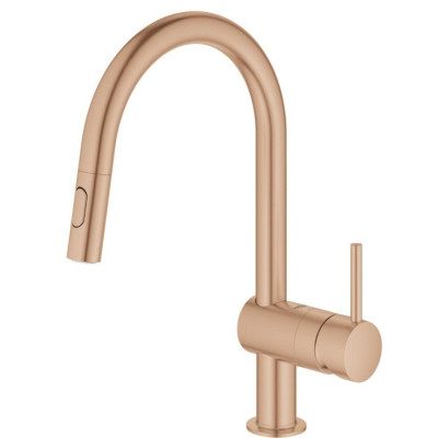 Grohe Змішувач для кухні  Minta, довж.виливу - 223мм, поворотний/витяжний, 1важіль, матовий теплий захід сонця