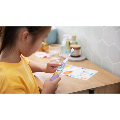 Philips Щітка зубна електр. Sonicare For Kids, для дітей, насадок-1, 2 комплекти наклейок, білий