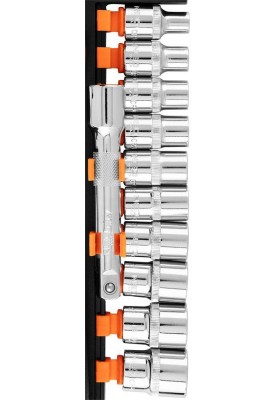 Neo Tools Набір торцевих головок, 12шт, 1/2", тріскачка 90 зубців, CrV