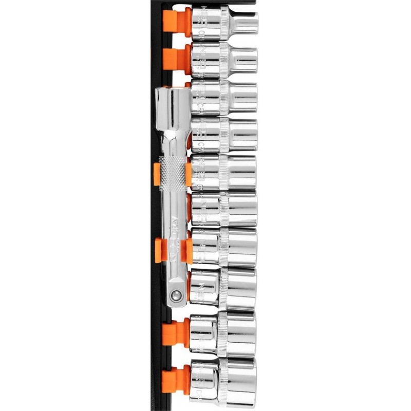 Neo Tools Набір торцевих головок, 12шт, 1/2", тріскачка 90 зубців, CrV