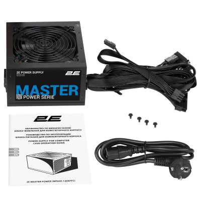 2E Блок живлення Master Power (650W), >80%, 80+ White, 120мм, 1xMB 24pin(20+4), 1xCPU 8pin(4+4), 3xMolex, 5xSATA, 2xPCIe 8pin(6+2) 2E Блок живлення Master Power (650W), >80%, 80+ White, 120мм, 1xMB 24pin(20+4), 1xCPU 8pin(4+4), 3xMolex, 5xSATA, 2xPCIe 8pin(6+2)