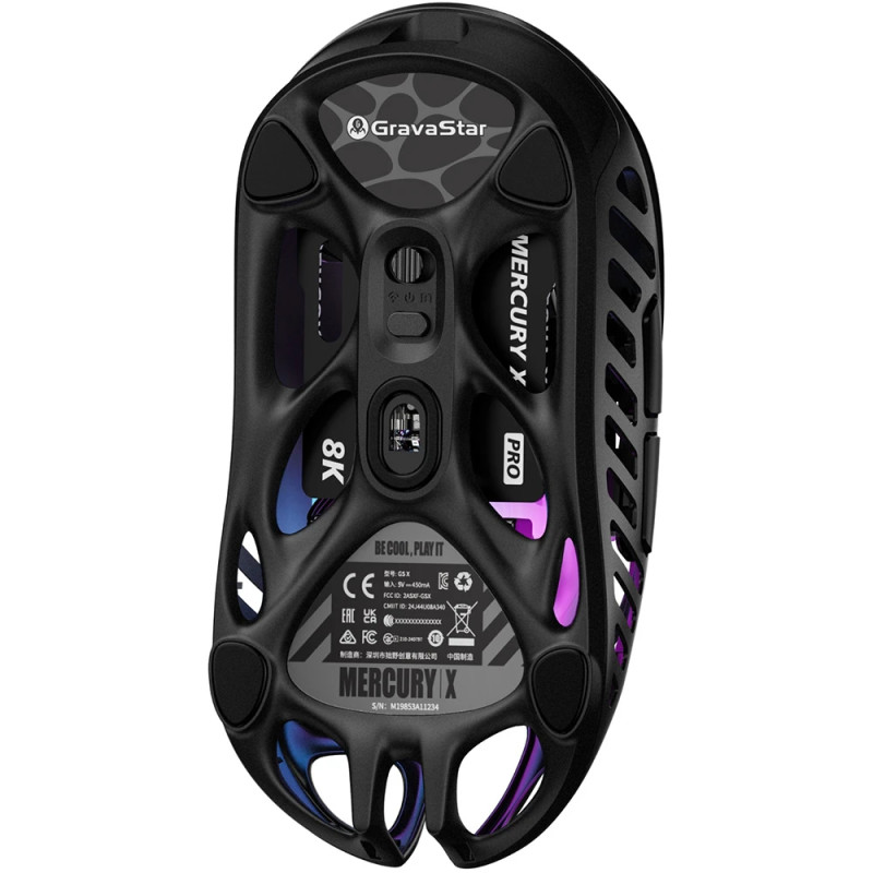 GravaStar Миша Mercury X, BT/WL/USB-A, RGB, чорний