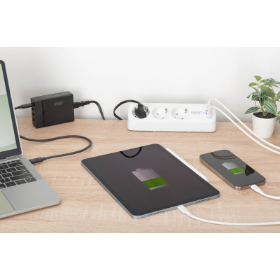 Digitus Блок розеток DIGITUS Office, 3xSchuko, 2xUSB-A, 1xUSB-C, 16A, 1.5м, вилка Schuko, білий