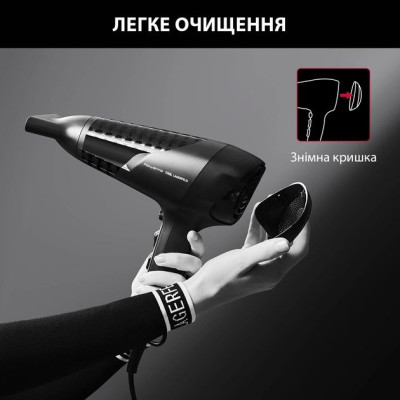 Rowenta Фен Studio Dry x Karl Lagerfeld, 2100Вт, 3 режими, хол. обдув, чорний