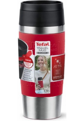 Tefal Термочашка Travel Mug Classic, 360мл, нержавіюча сталь, червоний