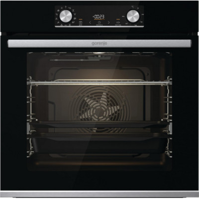 Gorenje Духовий шафа електричний, 77л, A, дисплей, ф-я без додавання жиру, чорний