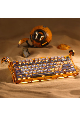 GravaStar x Kailh Speedy Клавіатура механічна Mercury K1 Pro 80keys, Mint, BT/WL/USB, жовтий