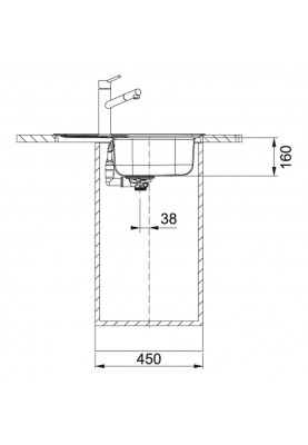 Franke Мийка кухонна Spark, нерж.сталь, прямокутник, з крилом, 635х500х160мм, чаша - 1, накладна, SKL 611-63, нерж декор