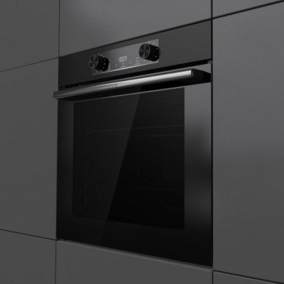 Gorenje Духова шафа електрична, 77л, A, дисплей, IconLed, піроліз, чорний
