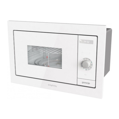 Gorenje Мікрохвильова піч вбудовувана Simplicity, 23л, міх. управл., 900Вт, гриль, дисплей, білий