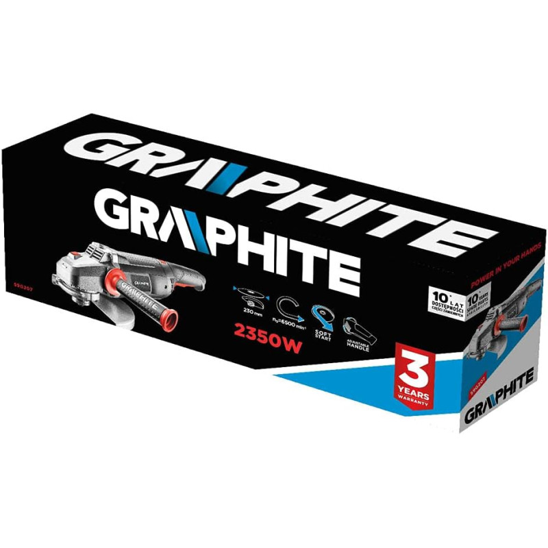 Graphite Шліфмашина кутова 230мм 2350Вт 6500об·хв 4.85кг