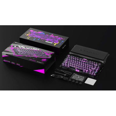 GravaStar Клавіатура механічна Mercury V75 Lite 75keys, Blackcore, USB-A, Transparent Black