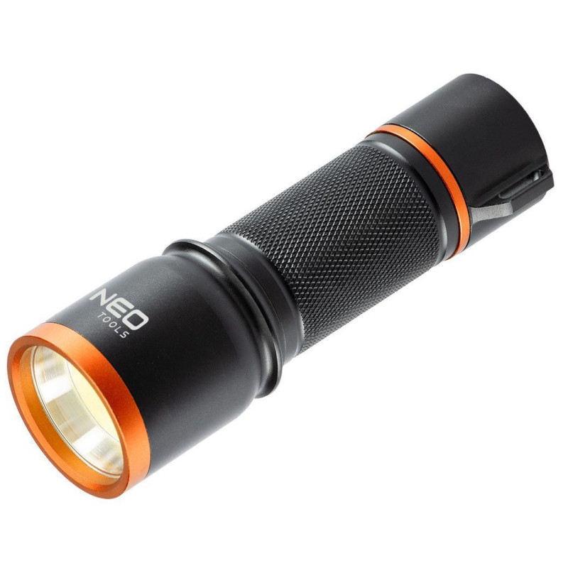 Neo Tools Ліхтар ручний, 200 люмен, 3 Вт, LED COB, алюмінієвий, 3xAA, IP20