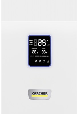 Karcher Очисник повітря AF 50, 50м2, 520м3/год, дисплей, 2 HEPA фільтри, 4 режими, інд. забр-ння, білий