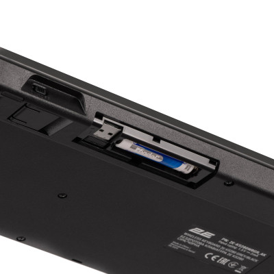 2E Клавіатура мембранна KS280 120key, WL/BT, EN/UK/RU, silent, чорно-сіра