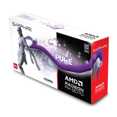 SAPPHIRE Відеокарта SAPPHIRE Radeon RX 9070 16GB GDDR6 PURE GAMING OC