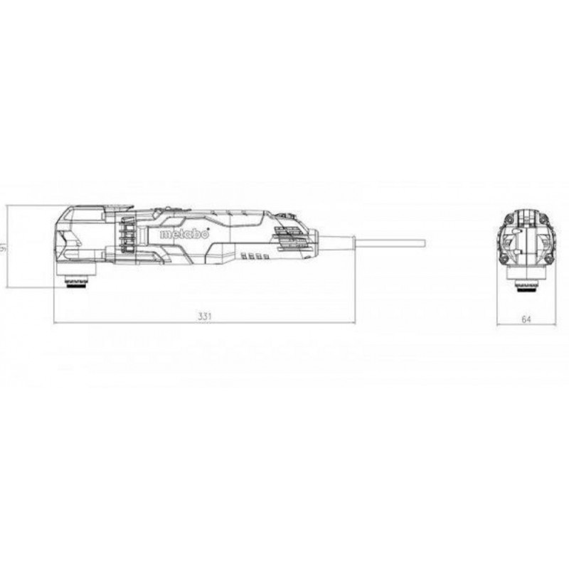 Metabo Багатофункціональний інструмент MT 400 QUICK, 400Вт, 11000-18500 об/хв, набір насадок