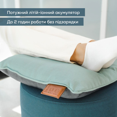 Beurer Массажна подушка для плечей, шиї, спини, ніг, літій- йонний акум., змінний чохол, сірий