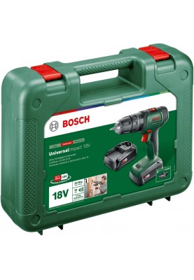 Bosch Шурупокрут-дриль акумуляторний UniversalImpact 18В 2х1.5А·год 20Нм 0-440·0-1450об·хв кейс ЗП 1.3кг