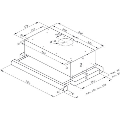 Hansa Витяжка  телескопічна, 60см, 550м.куб/год., білий
