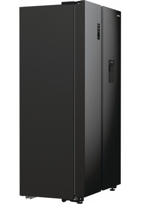 Gorenje Холодильник SBS, 179х67х92см, 2 двері, 353(191)л, А++, NF+, Інв., Зона св-ті, диспенсер, генератор льоду, Зовн. Диспл, чорний