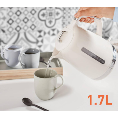 Moulinex Електрочайник Soleil 1.7л, Strix, пластик, бежевий