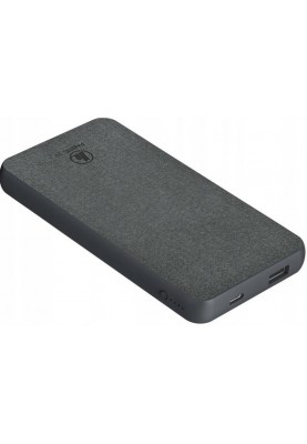 HAMA Акумулятор портативний літій-іонний power bank Fabric 10, 10000мАг, USB-A/USB-C, 12Вт, сірий