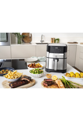 Tefal Мультипіч OBH Nordica EasyFry&Grill, 1550Вт, чаша-4.2л, сенсорне управління, від 40°C до 200°C, пластик, чорно-сірий