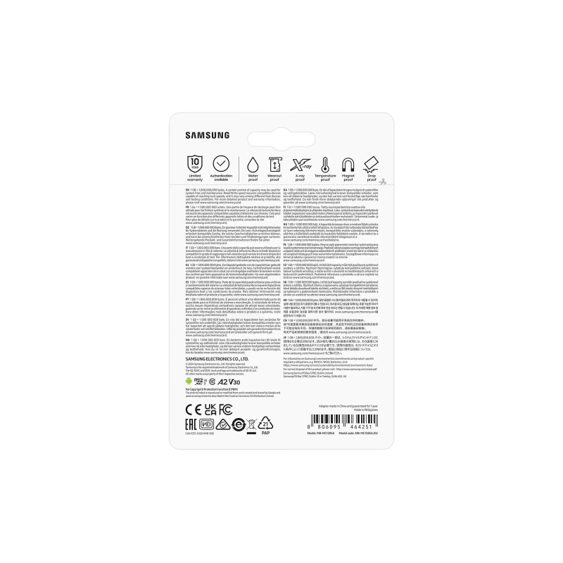 Samsung Карта пам'яті microSD 128GB C10 UHS-I R130MB/s Evo Plus + SD