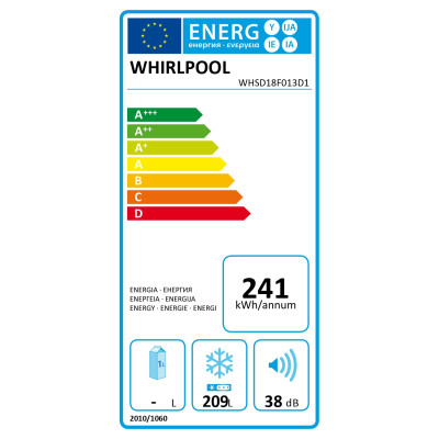Whirlpool Морозильна камера вбудована, 177x54х54.5, 209л, А++, NF, інв., білий