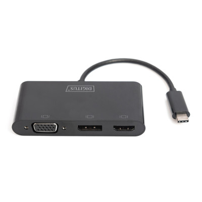 Digitus Адаптер USB-C - HDMI+DP+VGA, M/F, 0.11 m