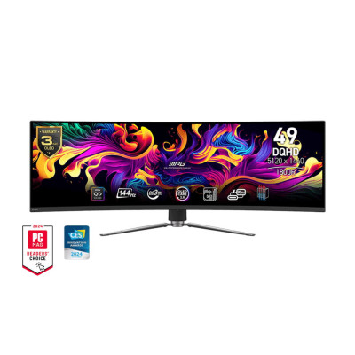 MSI Монітор MSI 49" MPG 491CQP 2xHDMI, DP, USB-C, 2xUSB, QD-OLED, 5120x1440, 32:9, 144Hz, 0.03ms, sRGB 146%, CURVED, AdaptiveSync, HAS, HDR