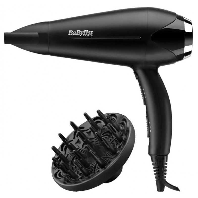 BaByliss Фен D572DE, 2200Вт,дифузор, концентратор, чорний