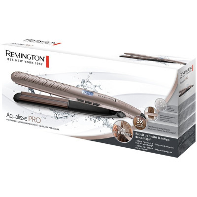 Remington Випрямляч Aqualisse PRO, 230Вт, темп.режимів-10, дисплей, кераміка, сріблястий Remington Випрямляч Aqualisse PRO, 230Вт, темп.режимів-10, дисплей, кераміка, сріблястий