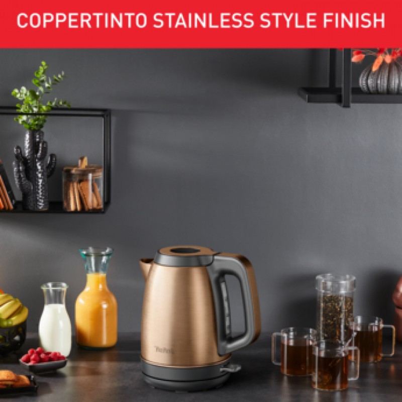 Tefal Електрочайник Coppertinto 1.7л, Strix, нержавіюча сталь, бронзовий