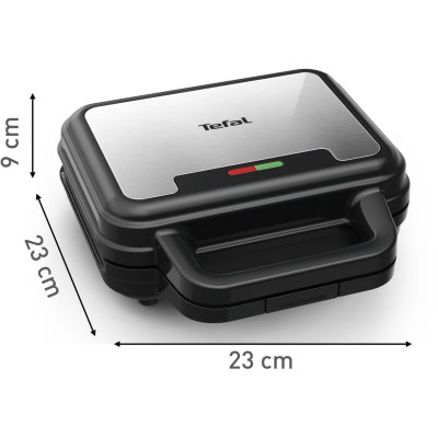 Tefal Мультимейкер UltraCompact 3in1 700Вт, тефлон, 3 пластини, корпус-метал, чорно-сірий