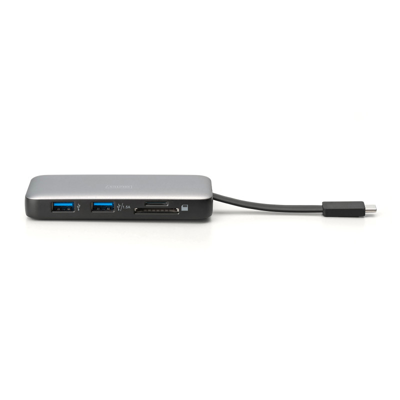 Digitus Док-станція USB-C > HDMI/2xUSB-A/USB-C/SD/MicroSD/RJ54, Travel