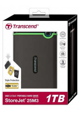 Transcend Портативний жорсткий диск 2TB USB 3.1 StoreJet 25M3 Iron Gray