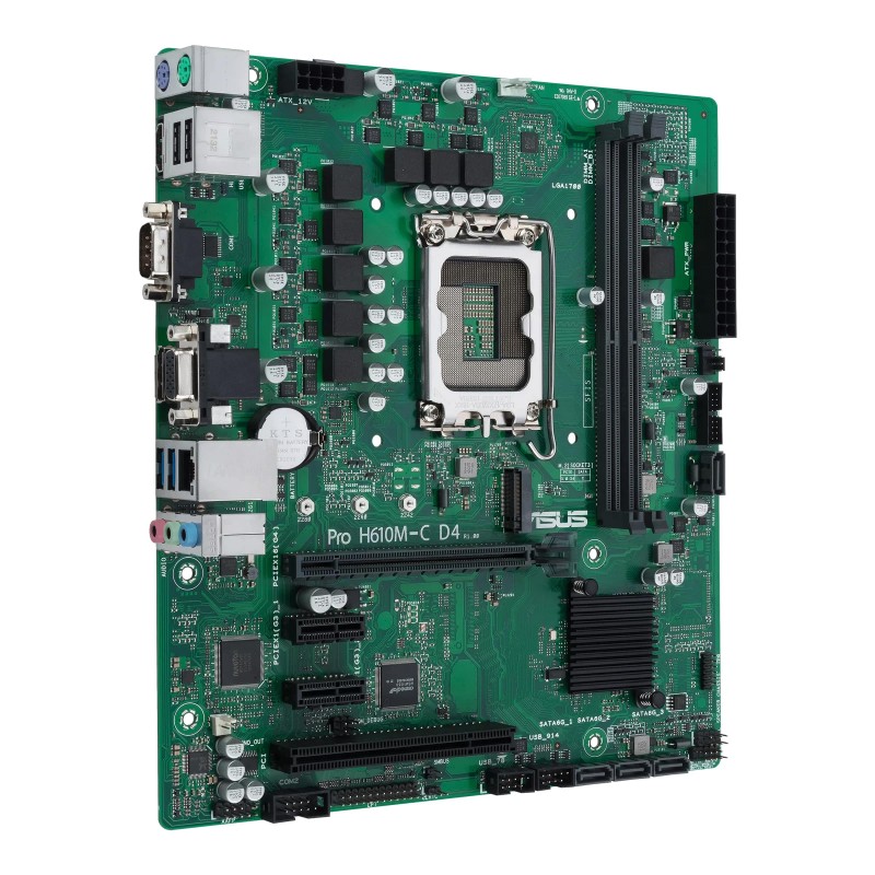 ASUS Материнcька плата PRO H610M-C D4-CSM s1700 H610 2xDDR4 M.2 HDMI D-Sub mATX