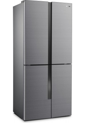 Gorenje Холодильник SBS, 182х64х80см, 4 двері, 265(129)л, А++, Інвертор , Зона св-ті, Внутр. Диспл, Нерж