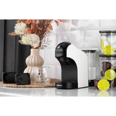 ARDESTO Кофеварка капсульна, 0.8л, капсули Nespresso, Nescafe Dolce Gusto, мелена кофе, сенсорне керування, білий