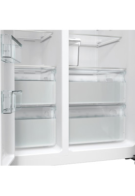 Gorenje Холодильник SBS, 179х70х92см, 2 двері, 376(190)л, А++, NF+, Інв., Зона св-ті, диспенсер, генератор льоду, Зовн. Диспл, чорний