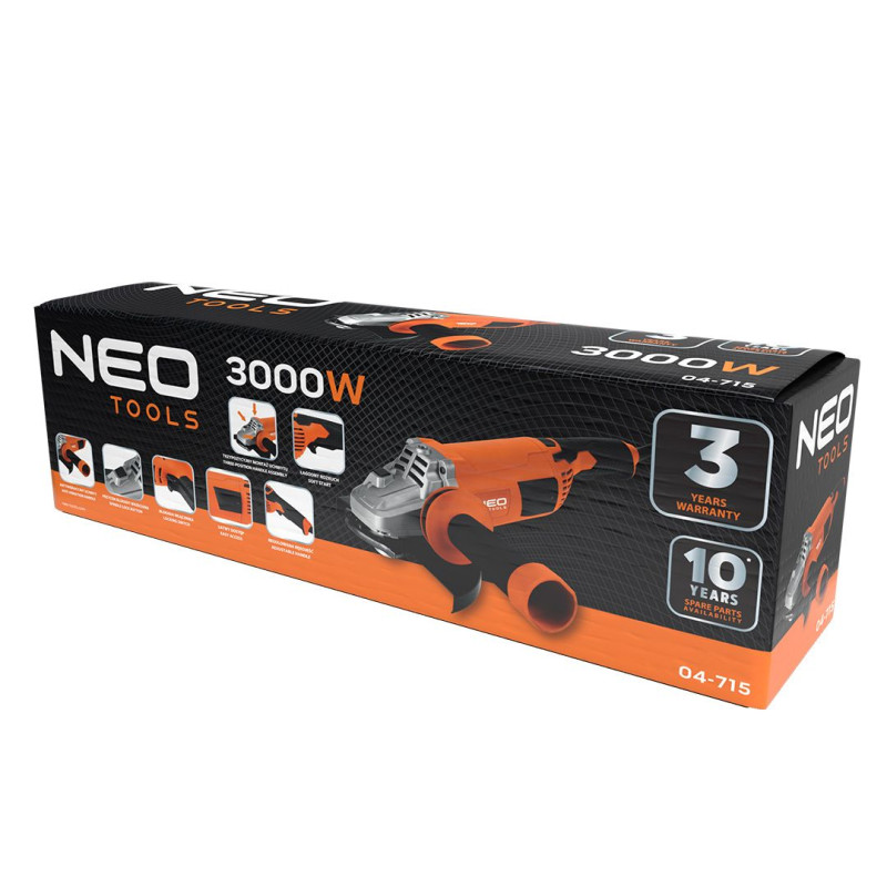 Neo Tools Шліфмашина кутова 230мм 3000Вт 6600об·хв 5.6кг