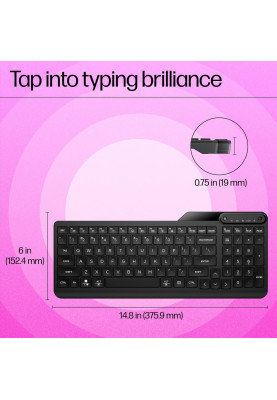HP Клавіатура мембранна HP 460 Multi-Device key, BT, EN/UK, чорний