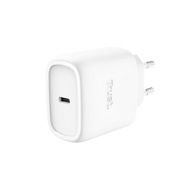 Trust Зарядний пристрій мережевий Maxo 45Вт, GaN, USB-C PD/PPS, білий