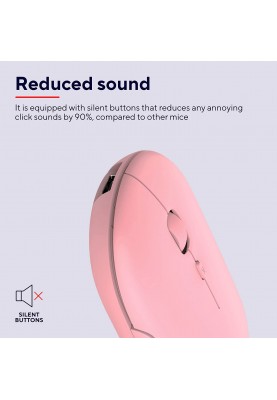 Trust Миша Puck Rechargeable Ultra-Thin BT WL Silent Pink